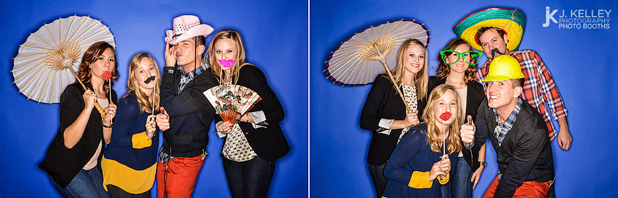 Columbia Mo Photo booth Rentals Blue background props on a stick