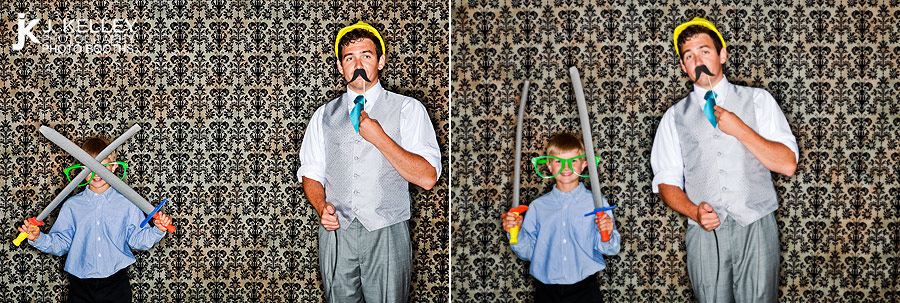 Photo Booth props are used during a wedding reception in St. Louis Missouri