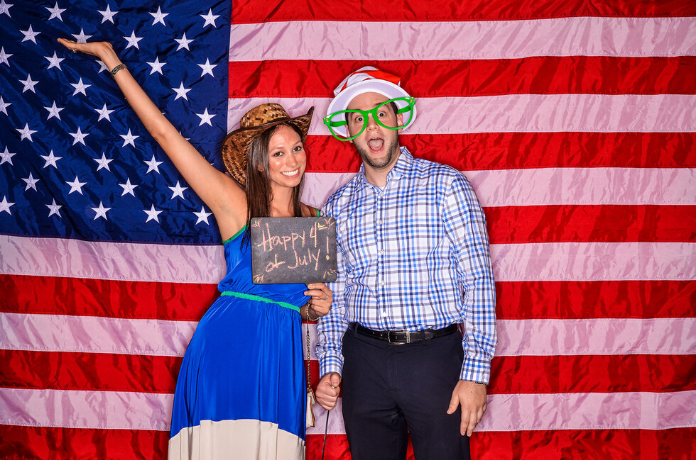 American flag for Fourth of July Photo Booth in Columbia Missouri