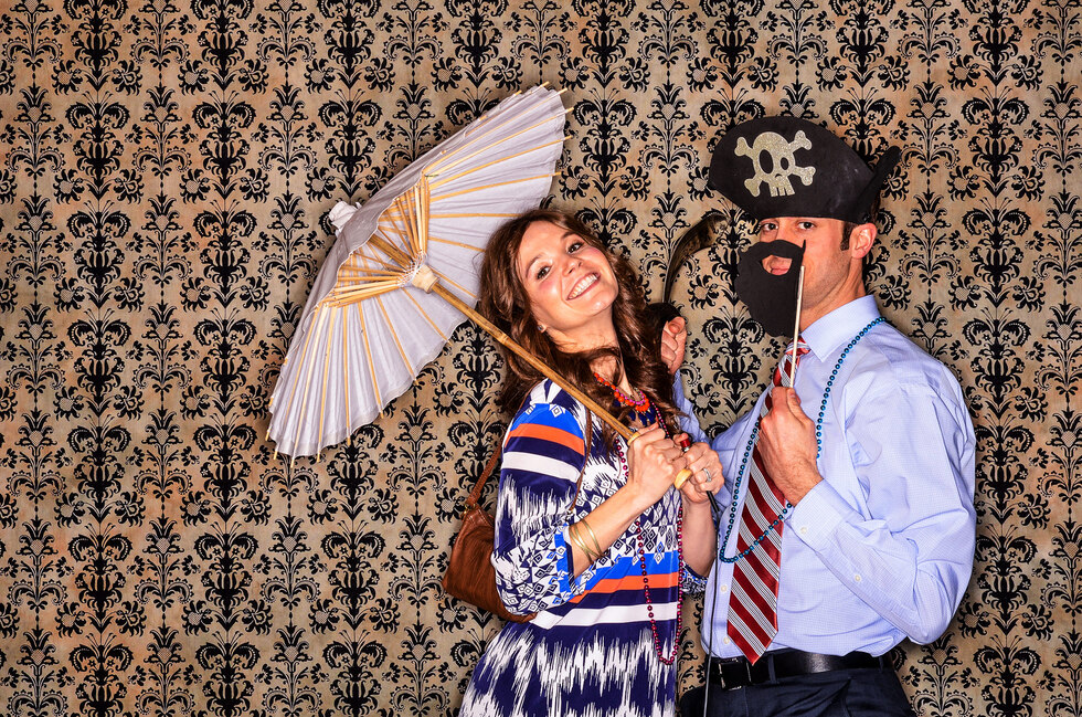 Antique pattern photo booth background for rentals in Columbia MO.