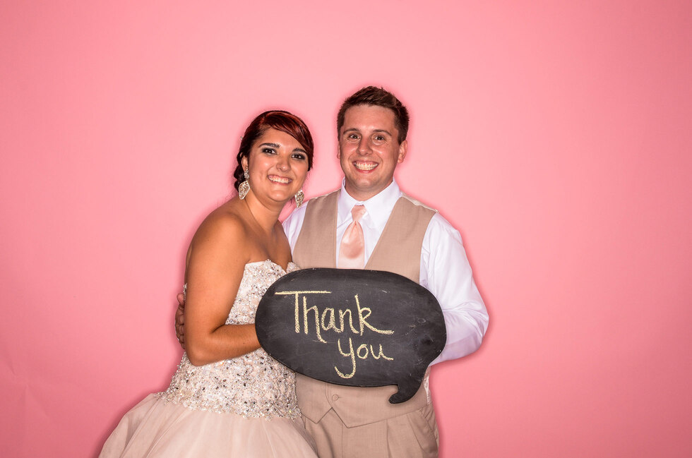 Coral Photo Booth Background for a Columbia Mo Wedding Reception at Stephens College